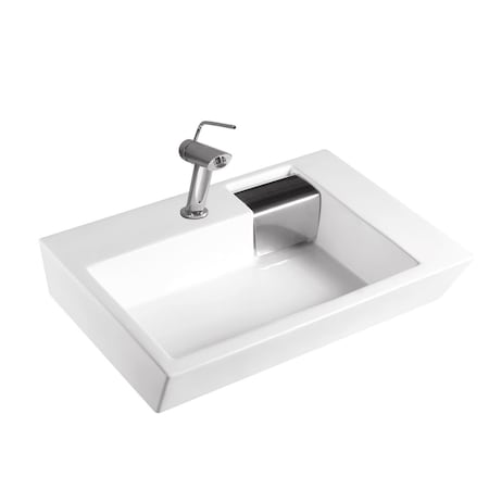 Sfc Center White Artistic Porcelain Vessel Bathroom Sink, 26 x 17.25 x 6.25 in. TP-5913